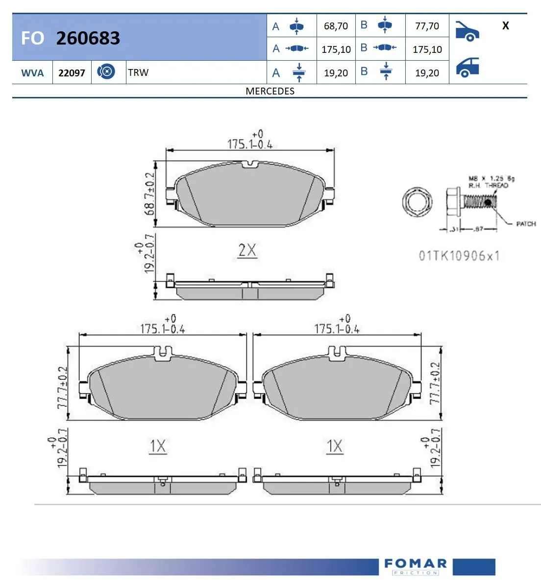 Brake Pad Set, disc brake